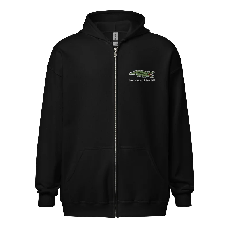 F Around and Find Out Alligator Heavy Blend Zip Hoodie