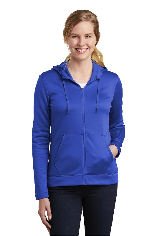 Nike Womens Therma-Fit Moisture Wicking Fleece Full Zip Hooded Sweatshirt Hoodie w/ Pockets - Game Royal Blue