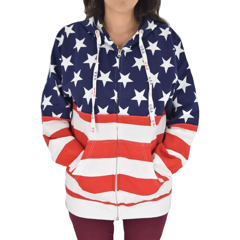 UnisexPatriotic Stars Full Zip Hoodie