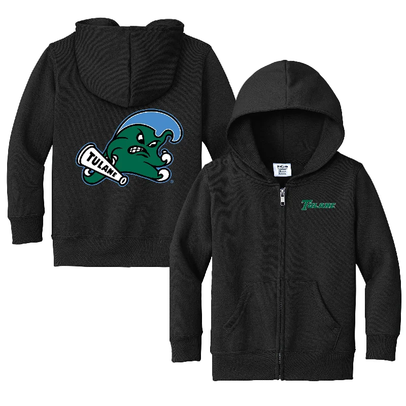 Tulane Green Wave Logo Toddler Full-Zip Sweatshirt