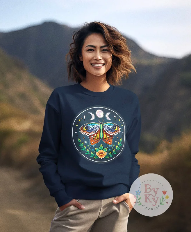 Moon Moth Unisex Heavy Crewneck Sweatshirt