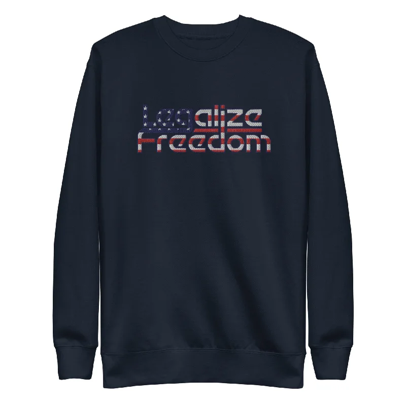 Legalize Freedom Embroidered Crewneck Sweatshirt