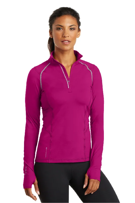 Ogio Womens Endurance Nexus Moisture Wicking 1/4 Zip Sweatshirt - Flush Pink