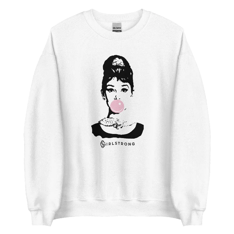 THE ESSENTIAL UNISEX SWEATSHIRT WHITE AUDREY HEPBURN