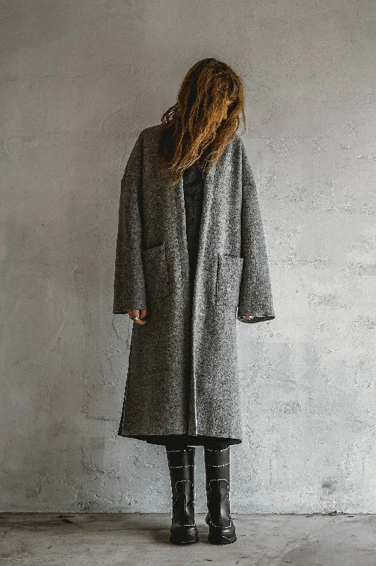 Boiled Wool Trench (Grey)