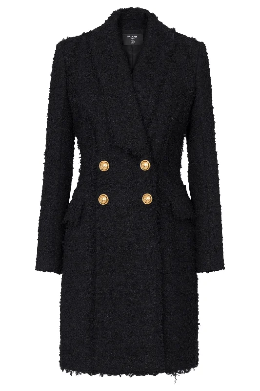 Four Button Tweed Coat