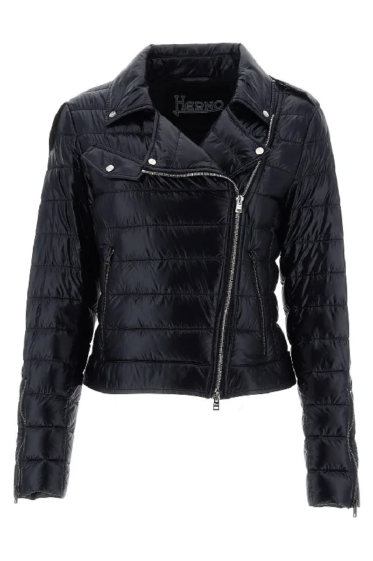 Nylon Moto Jacket - Black