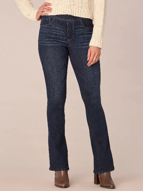 "Ab"solution High Rise Pull On Itty Bitty Boot Glider Petite Jeans