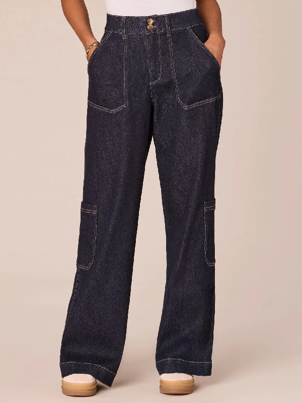 "Ab"solution Skyrise Carpenter Wide Leg Jeans with Drop In Pockets