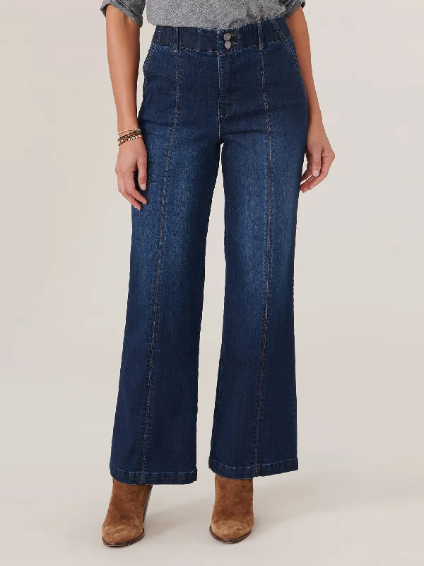 "Ab"solution Skyrise Wide Leg Jeans with Center Front Seams