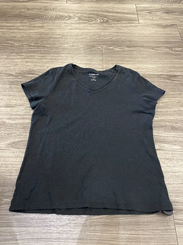 Top Short Sleeve Basic By Croft And Barrow In Black, Size: L