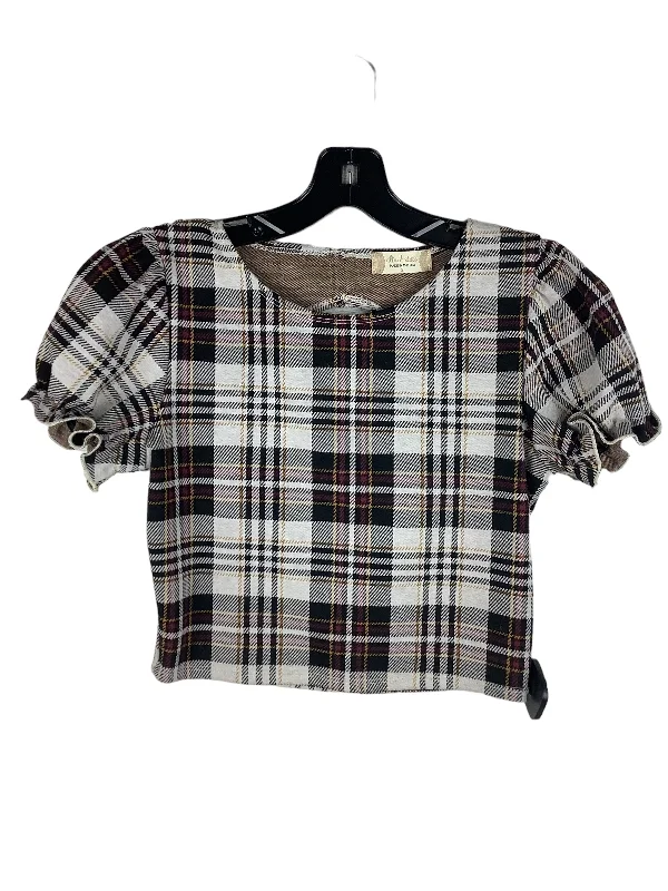 Top Short Sleeve By Altard State In Plaid Pattern, Size: S