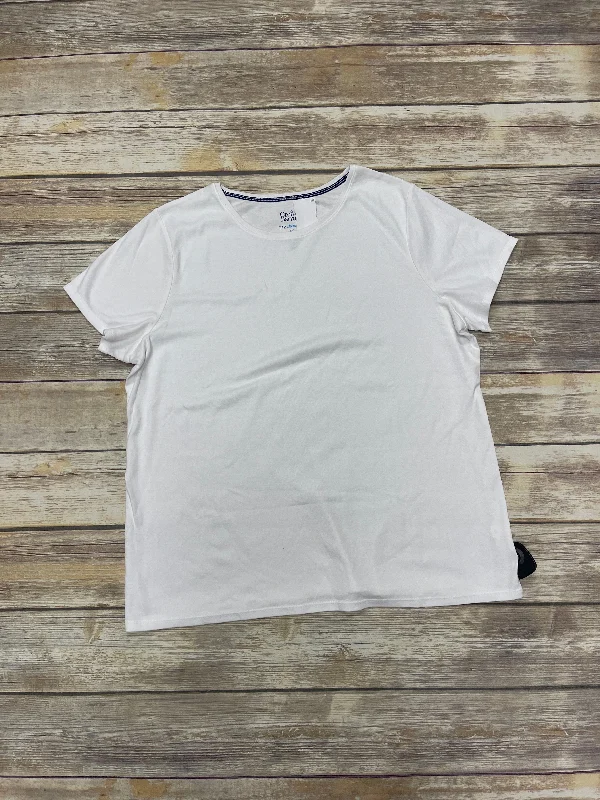 Top Short Sleeve By Croft And Barrow In White, Size: Xxl