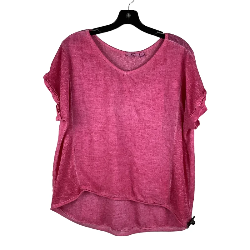 Top Short Sleeve By Kaktus In Pink, Size: L