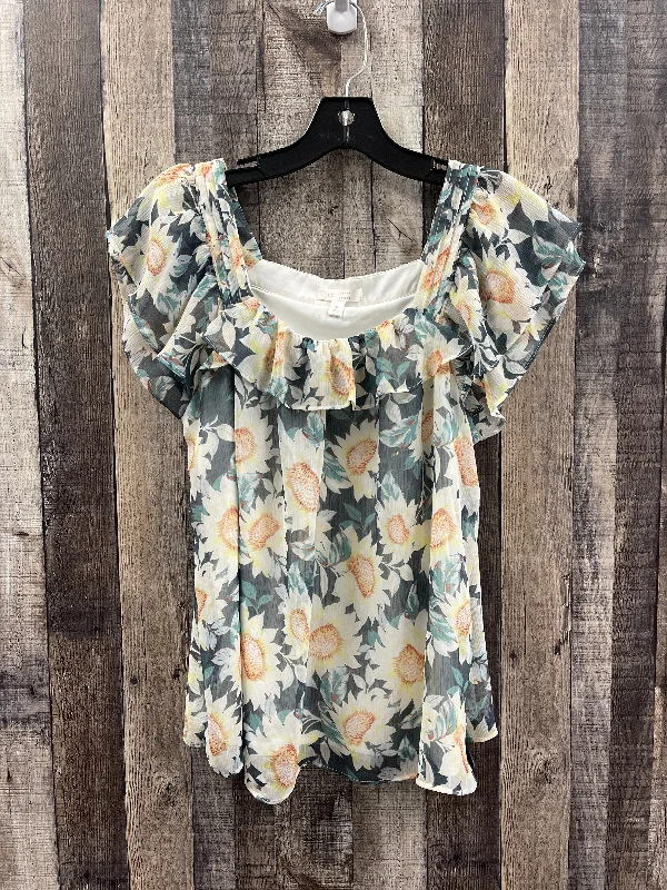 Top Short Sleeve By Lc Lauren Conrad In Floral Print, Size: S