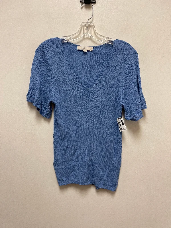 Top Short Sleeve By Loft In Blue, Size: M