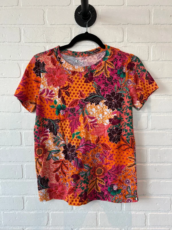 Top Short Sleeve By Loft In Orange, Size: S