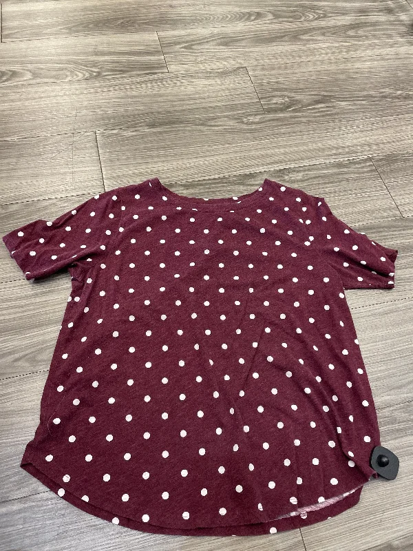 Top Short Sleeve By Loft In Polkadot Pattern, Size: Xl