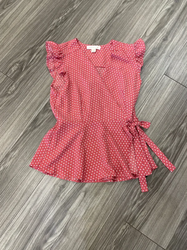 Top Short Sleeve By Monteau In Pink, Size: Xl