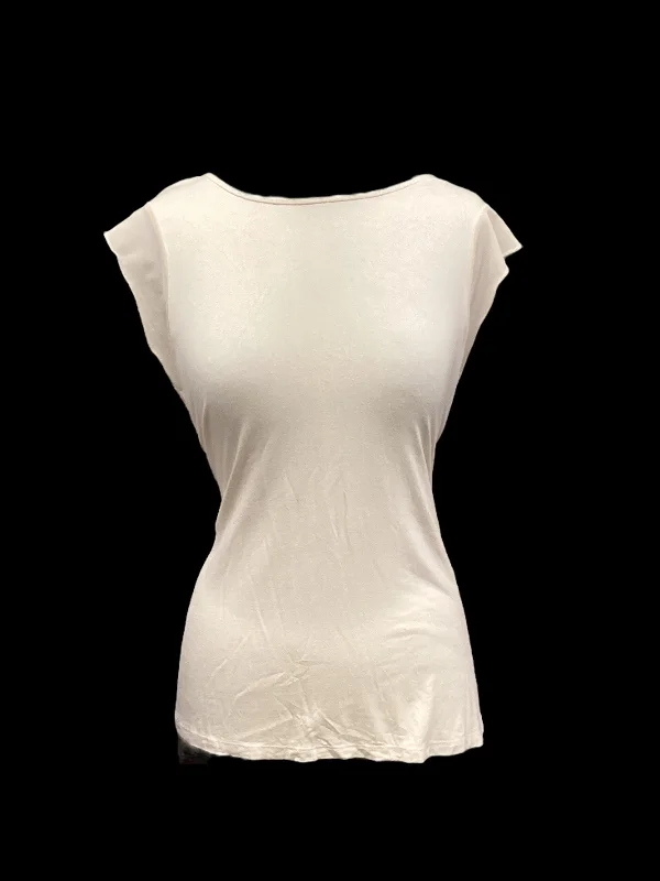 Top Short Sleeve By Tahari By Arthur Levine In Cream, Size: L