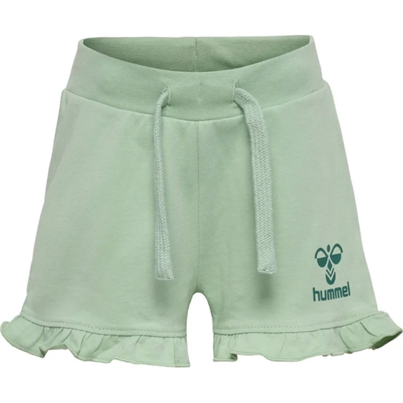 Hummel Silt Green Talya Ruffle Shorts