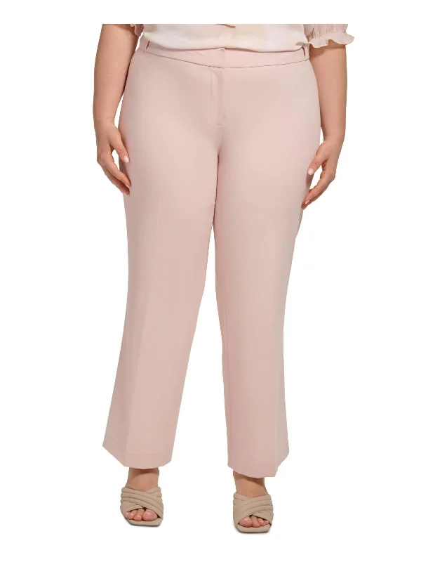 Plus Womens Crepe Ankle Pants