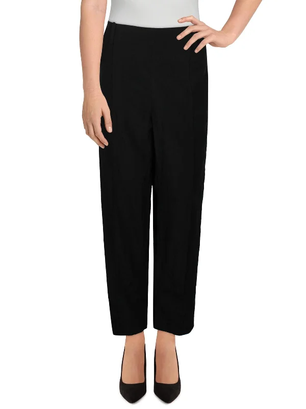 Womens Mid Rise Pintuck Ankle Pants